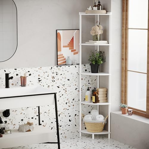 SUNMORY 5 Tier Corner Shelf, 65" Tall Corner Shelves for Living Room Decor