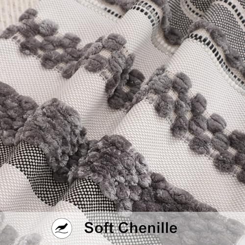 Boho Throw Pillow Covers 18x18 inch Set of 2 Gray