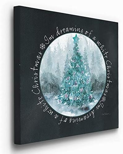 Renditions Gallery Canvas Wall Art for Christmas Decor White Snowy Christmas Dream Abstract Artwork for Bedroom Home Kitchen Wall Decorations - 24"X24" LT05