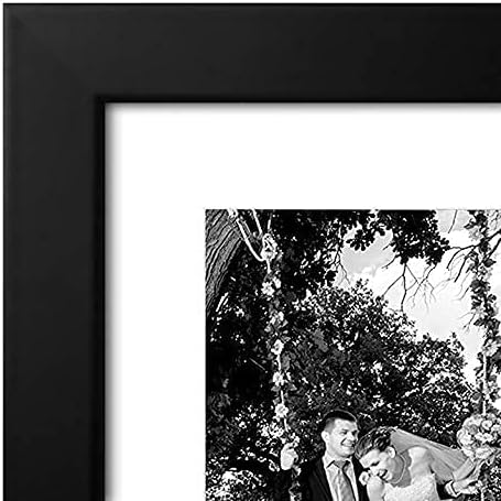 Americanflat 12x16 Picture Frame with Shatter-Resistant Glass - Set of 2 - Use as 8x12 Frame with Mat or Display 12x16 Photo Without Mat - Signature Collection - Picture Frames for Wall - Black
