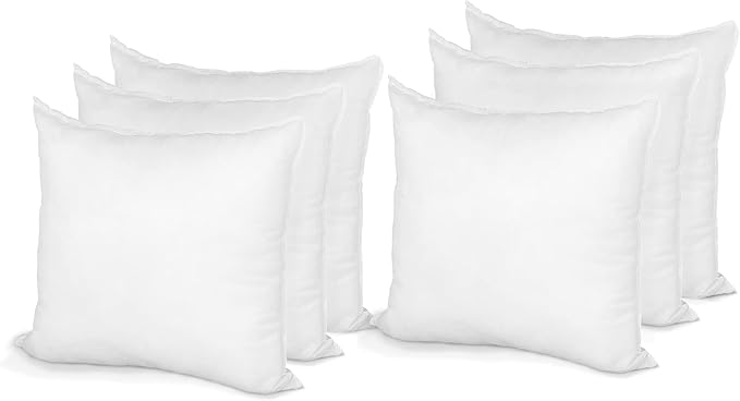 Hometex Throw Pillow Insert 14" x 14" Polyester Filled Standard Cover (6 Pack)