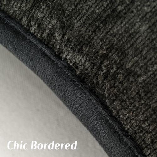 FUTEI Pack of 2 Chenille Soft Throw Pillow Covers 26x26 Inch, Black