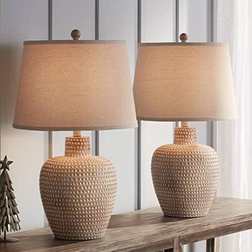 Glenn 27" Tall Table Lamps Set of 2 Dappled Beige Southwest Sandy