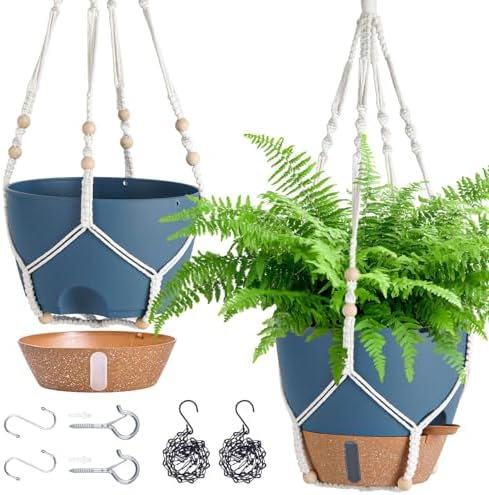 10 Inch Self Watering Hanging Planters for Indoor Plants, 2 Pack