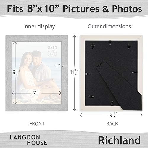 Langdon House 8x10 Picture Frames (Ash Gray, 6 Pack) Woodgrain Style, Richland Collection
