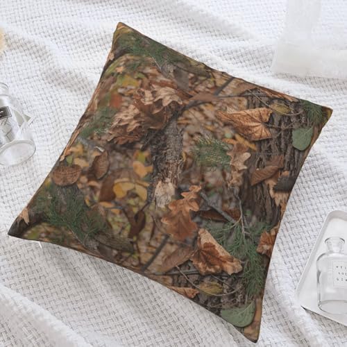 Forest Camouflage Plush Throw Pillow Cover