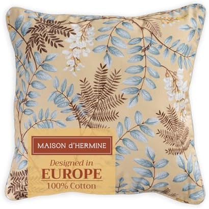 Maison d' Hermine Throw Pillow Covers 100% Cotton (18" x 18" - Pack of 1)