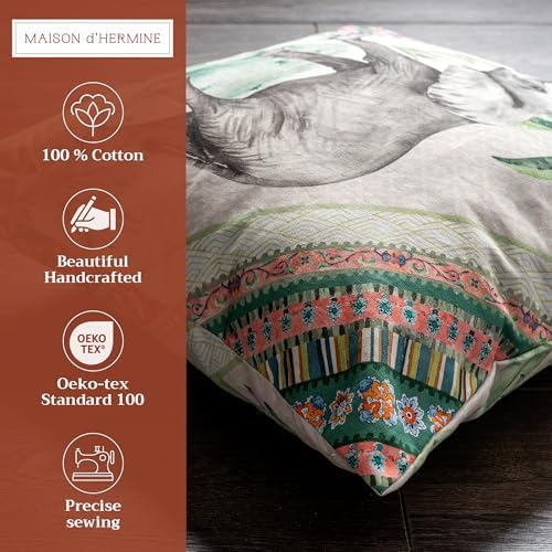 Maison d' Hermine Throw Pillow Covers 100% Cotton (18" x 18" - Pack of 1)