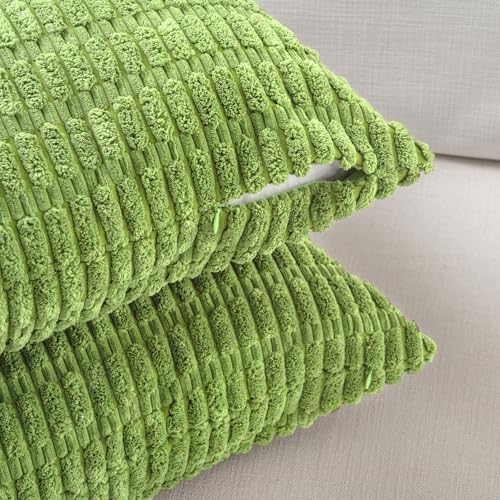 Fancy Homi 4 Packs Decorative Throw Pillow Covers for Living Room Couch Bed, Modern Farmhouse Boho Home Décor Accent Cushion Case, 22" x 22", Lime Green