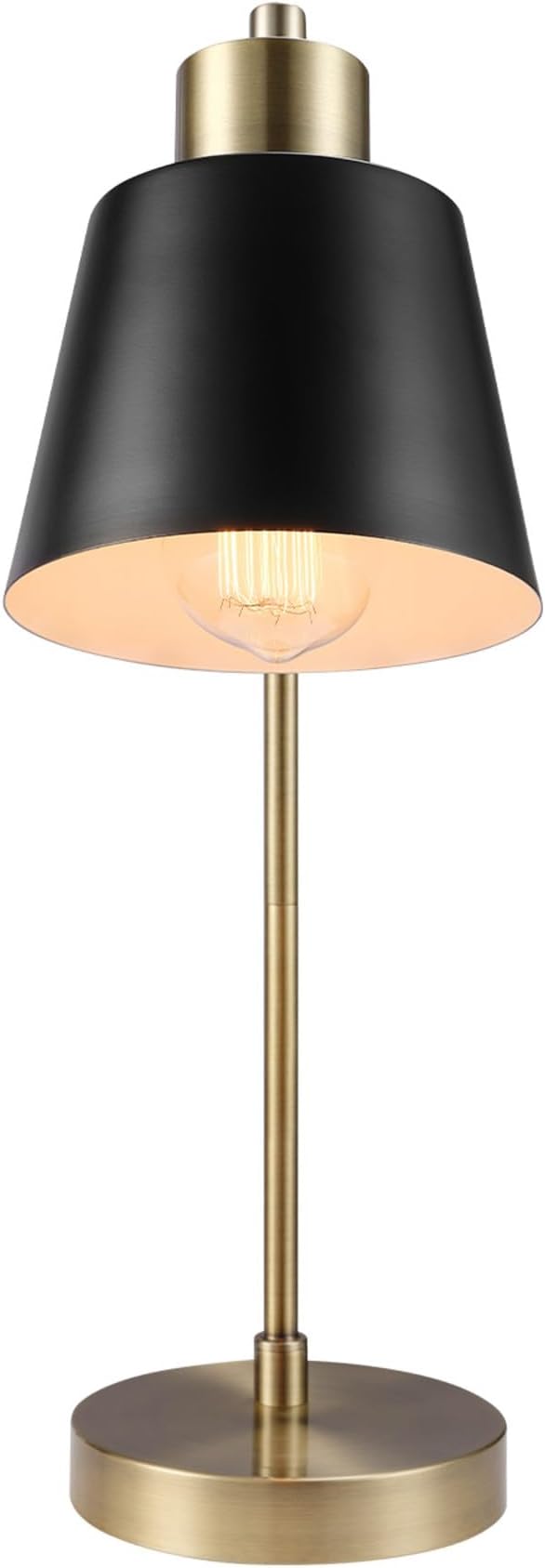 Globe Electric 18" Matte Brass Desk Lamp with Matte Black Metal Shade