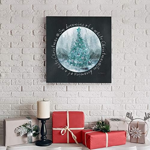 Renditions Gallery Canvas Wall Art for Christmas Decor White Snowy Christmas Dream Abstract Artwork for Bedroom Home Kitchen Wall Decorations - 24"X24" LT05