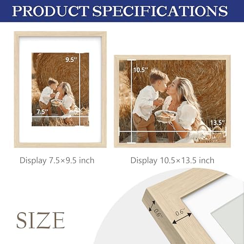 An&He 11 x 14 Picture Frame, 1Pack, Light Oak Photo Frames, Wooden Frame with High Definition Tempered Glass for Wall and Tabletop Display