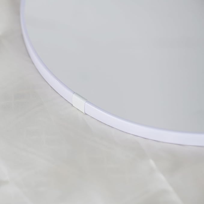 Funerom White Round Mirror 12.6 Inches Circle Mirror Bathroom Mirrors