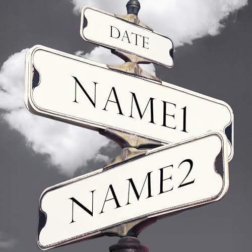 A&T ARTWORK Street Sign Heart and Heart Canvas Prints Gift Your Names,the Date and romantic verses or write your own message Gift for Anniversary,Valentine's day,Wedding. 20X30 inches