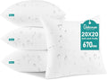 Oubonun 20x20 Waterproof Outdoor Pillow Inserts – Pack of 4 Firm & Fluffy, Water Resistant Throw Pillows for Patio, Garden, Porch, or Indoor Decorative