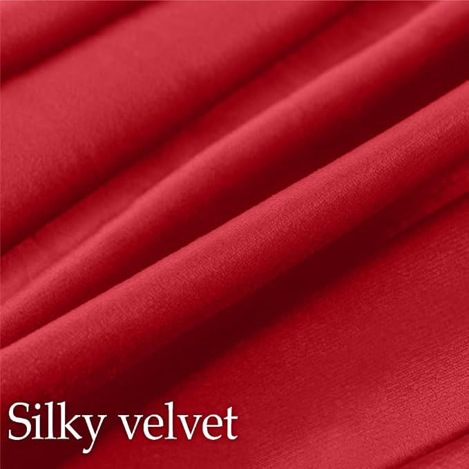 lalaLOOM Velvet Throw Pillow Covers, Set of 2, 20x20 Ruby Red