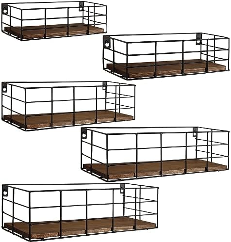 Fixwal Wire Frame Floating Shelves for Wall 5 Different Sizes Carbon Black