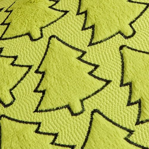 Kevin Textile Christmas Pillow Covers 18x18 Inch Set of 2 Interesting Christmas Tree Embroidery Soft Plush Faux Fur Decoration Pillowcases for Couch Sofa Holiday Festivals Winter Xmas Gift, Green