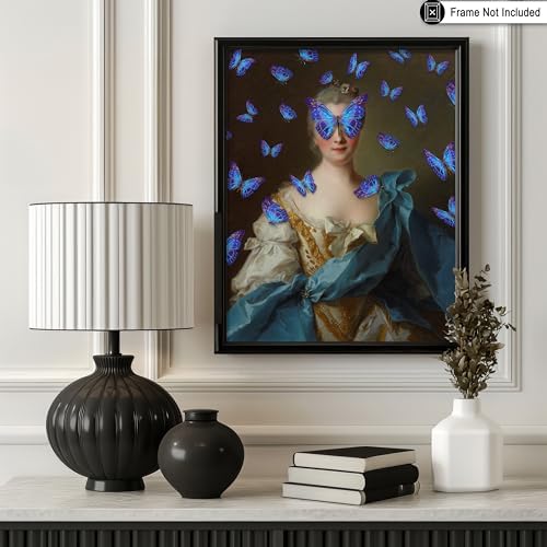 Poster Master Madam de La Porte Print - Portrait Painting Poster - Altered & Pop Art - Gift for Men & Women - Aesthetic Wall Decor for Bedroom, Living Room or Office - 11x14 UNFRAMED Wall Art