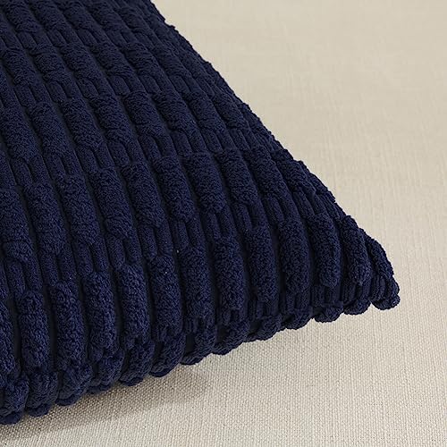 Fancy Homi 4 Packs Decorative Throw Pillow Covers for Living Room Couch Bed, Modern Farmhouse Boho Home Décor Accent Cushion Case, 26" x 26", Navy Blue