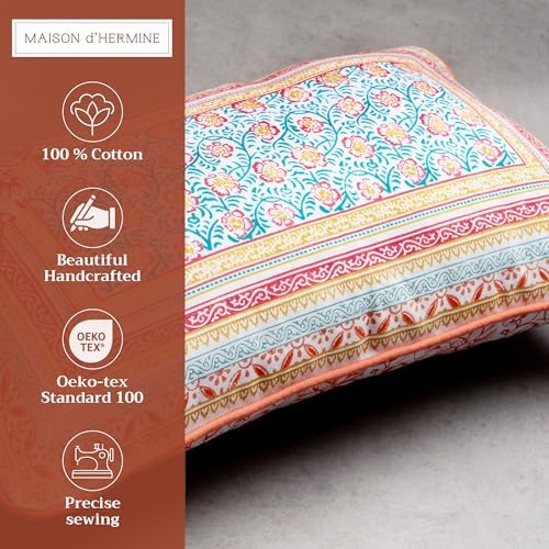 Maison d' Hermine Throw Pillow Covers 100% Cotton (12" x 20" - Pack of 1)
