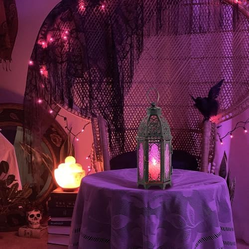 NEEDOMO Halloween Decorations,11'' Moroccan Lanterns Decorative Indoor & Outdoor, Vintage Christmas Candle Holder, Metal Lanterns Decorative, Table, Patio, Porch, Shelf, Christmas Spring Home Decor