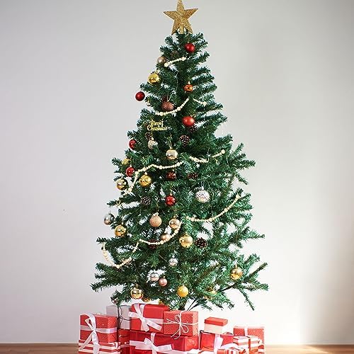 GWHOLE Wooden Bead Garland Christmas Tree Decor, 7.2ft, 2Pcs