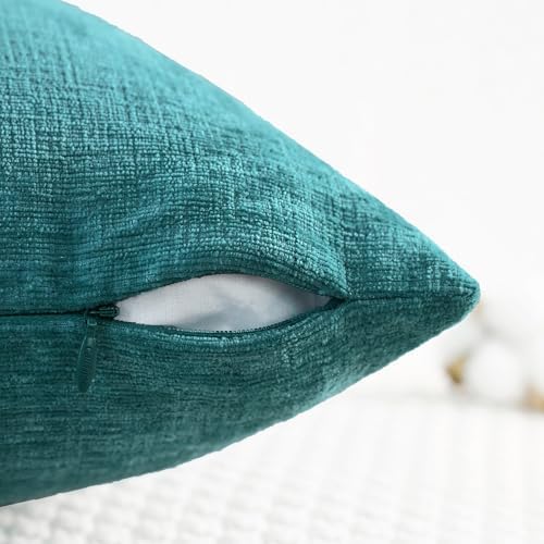 CaliTime Decorative Couch Throw Pillow Covers 18 X 18 Inches Teal