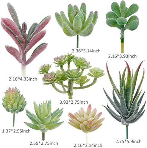 Augshy Artificial Succulents, 16 Pack Fake Succulents Plants Artificial Small Fake Plants Faux Succulents Unpotted for Lotus Landscape Decorative Garden Arrangement Decor