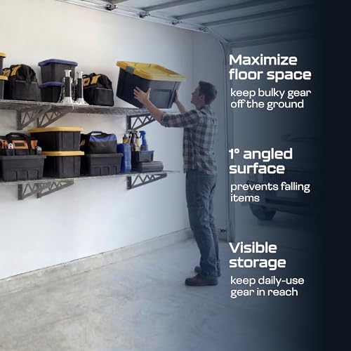 MonsterRax 24x48 White Garage Wall Shelf 4-Pack, 500lb, Hammertone