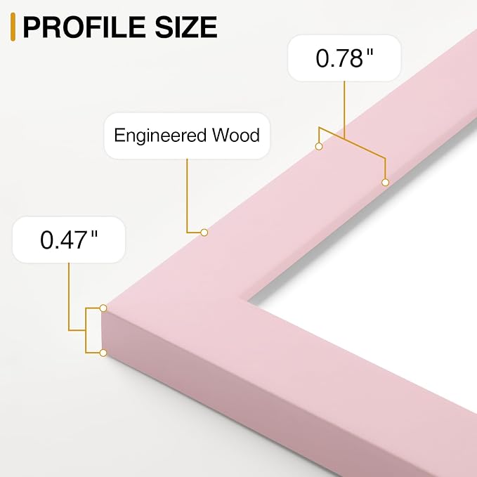 Vittanly 5x7 Picture Frames Set of 9 for Wall or Tabletop Display, Pink | Display Pictures 4x6 with Mat or 5x7 without Mat, Small Photo Frames, Engineered Wood with Shatter Resistant Plexiglass