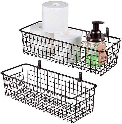 SheeChung Wire Storage Baskets, Metal Toilet Paper Basket Holder, Bronze