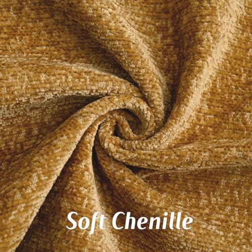 FUTEI Pack of 2 Chenille Soft Throw Pillow Covers 16x16 Inch, Tobacco