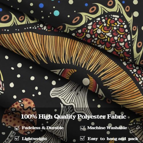 Neasow Hippie Mushroom Tapestry, Abstract Fantasy Eye Wall Hanging, Aesthetic Cute Nature Dot Art Decor for Bedroom Dorm Living Room, 44x60 inches