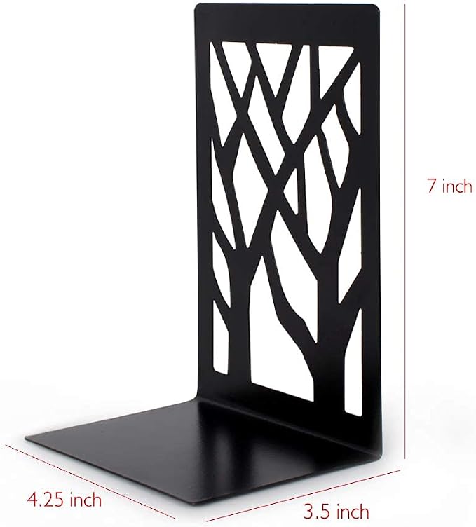 Metal Bookends-Heavy Book Ends for Shelves,Book Shelf Holder Home Decorative,Black Bookend Supports