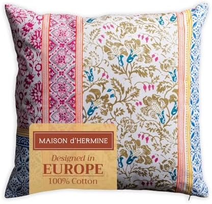 Maison d' Hermine Throw Pillow Covers 100% Cotton (20" x 20" - Pack of 1)