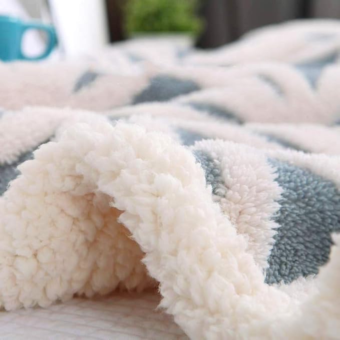 LOMAO Sherpa Fleece Blanket Gifts for Mom Dad Cozy Soft Throw Blanket for Women Men Birthday Gifts Dual Sided Couch Sofa Bed Blanket (Light Blue, 90''x90'')