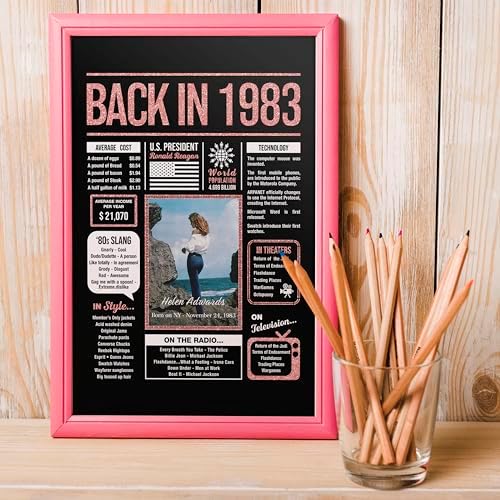 Happy 42nd Birthday Decorations For Women - Personalized 42 Year Old Gifts for Her, 42 Birthday Decorations Rose Gold, 42 Yr Old Bday Decor, Party Supplies, Back In Poster, Female Birthday Presents