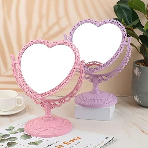 AKOAK Heart-Shaped Cosmetic Mirror, Purple