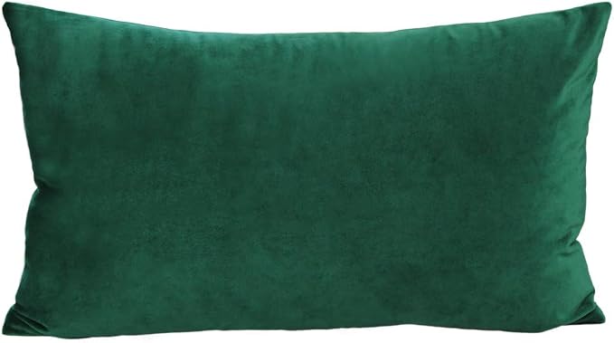 12x20 Set of 2 Lumbar Throw Pillow Covers Green Christmas Velvet Decorative Rectangle Cozy Cushion Cases Xmas Home Decor for Living Room Couch Sofa