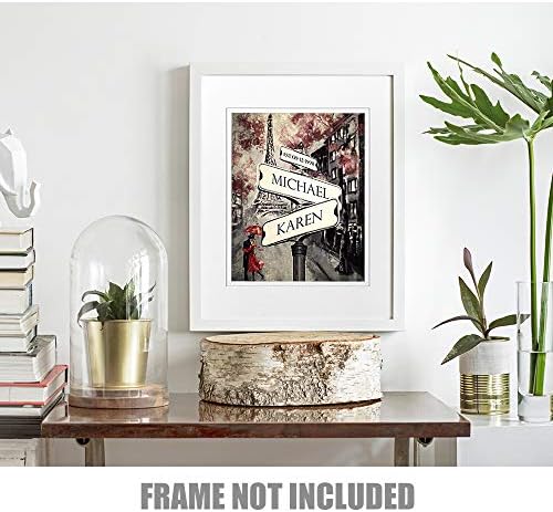 A&T ARTWORK Lovers Roadcrossing Signs Photo Prints Gift,includes Names and the Date Unique Gift for the Anniversary.11X14 inches D-Mats UNFRAMED