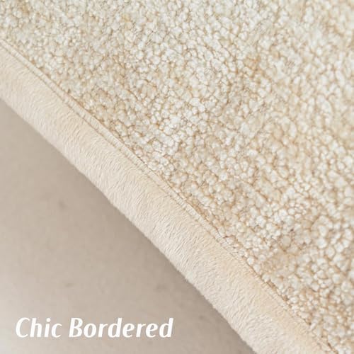 FUTEI Pack of 2 Chenille Soft Throw Pillow Covers 12x20 Inch, Beige