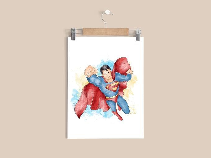 Nistio® Superhero Wall Decor, Superhero Wall Art for Boys Bedroom, Avengers Prints, Set of 6 Prints, Iron Man, Captain America, Hulk, Superman, Unframed, 8x10 inches