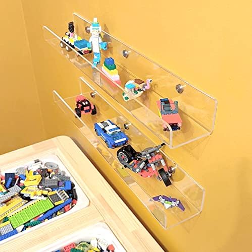 2 Packs 24 inches Clear Acrylic Shelves,Book Shelf for wall