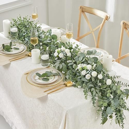 Giegxin 270 Pcs Mixed Artificial Eucalyptus Leaves Stems Bulk Green