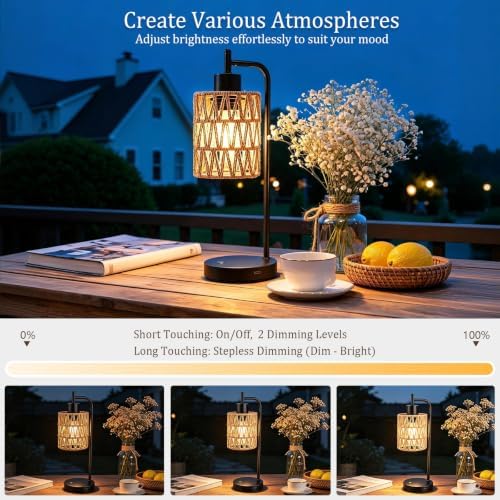 Rechargeable Outdoor Patio Table Lamps, Cordless, Set of 2