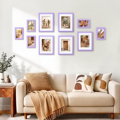 Vittanly 8.5x11 Picture Frames Set of 5, Certificate Frame, Purple