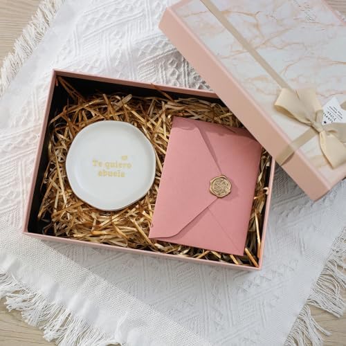 HOME SMILE I Love You Grandma Gifts in Spanish Ring Dish-Mother's Day Birthday Gifts for Grandmother-Te Quiero Abuela Regalos