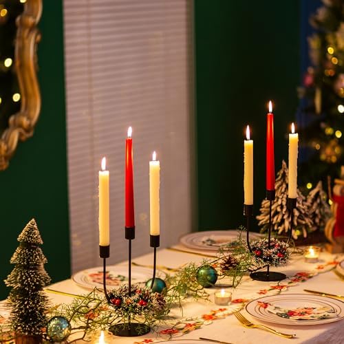 Sziqiqi Black Candelabra Candle Holders Set of 2, 3 Arm Candelabra