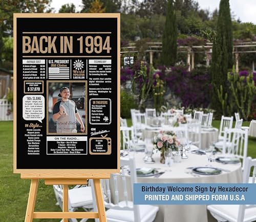 Personalized 31st Birthday Party Decorations Men, Women, Him, Her - Custom Gifts Idea For 31 Years Old, Back In The Year You Born Newspaper For 31st Birthday Poster No Frame Black Gold
